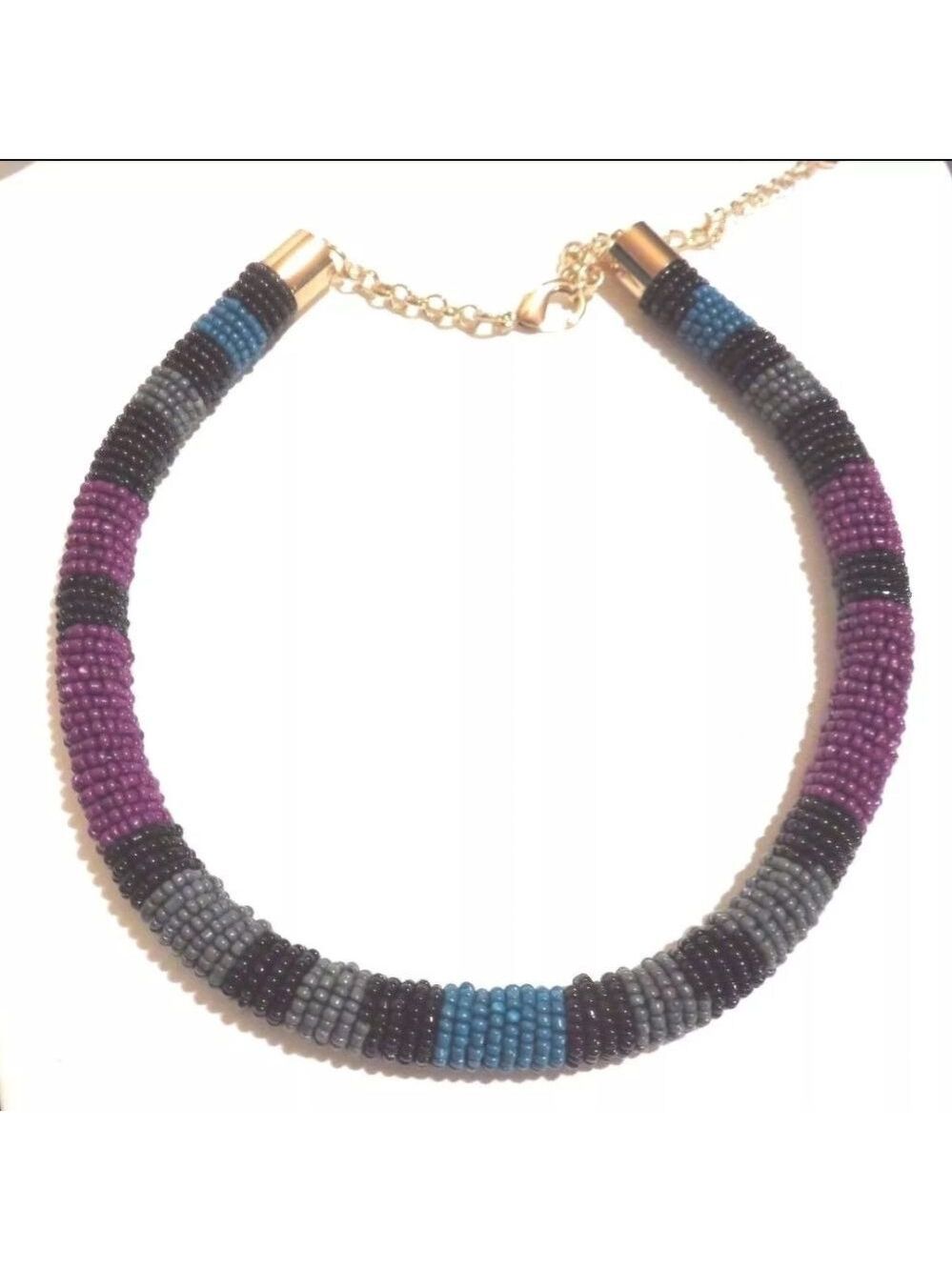 Talbot's Necklace Multicolored Adjustable Closure Small Bead NWOT 18"-21"
